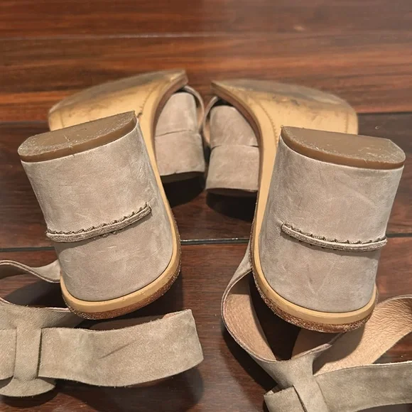 UGG Sandals - Taupe suede, ankle strap, block heel, size 8.5 - Picture 5 of 5